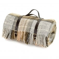 Polo Picnic Rug with Waterproof Backing & Leather Straps | Mckellar Tartan