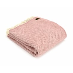 Pure New Wool Beehive Throw | Dusky Pink