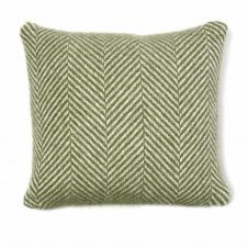 Pure New Wool Cushion | Fishbone | Olive Green | 50cm x 50cm