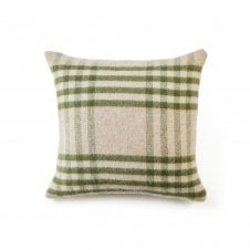 Pure New Wool Cushion | Hex Check | Olive Green | 50cm x 50cm