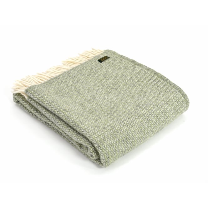 Tweedmill Textiles Pure New Wool Illusion Throw | Green Grey