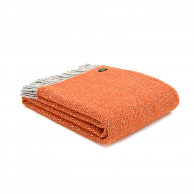 Tweedmill Textiles Pure New Wool Illusion Throw | Pumpkin