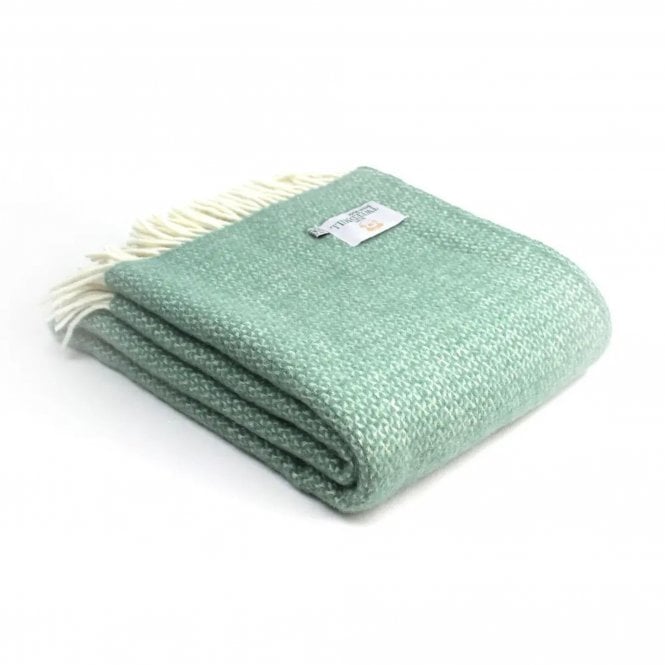 Tweedmill Textiles Pure New Wool Illusion Throw - Sea Green
