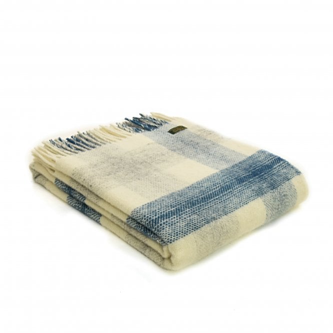 Tweedmill Textiles Pure New Wool Meadow Check Throw | Ink