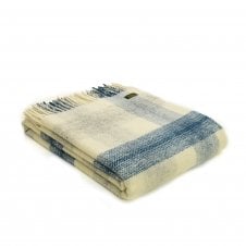 Pure New Wool Meadow Check Throw | Ink