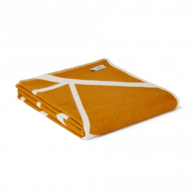 Tweedmill Textiles Reversible Cotton Twig Throw | English Mustard | 140 x 160cm