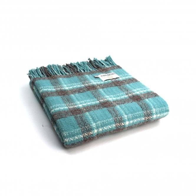 Tweedmill Textiles Trio Check Pure New Wool Throw | Glas