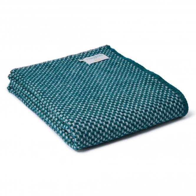 Tweedmill Textiles Twill Throw | Emerald Green & Silver Grey