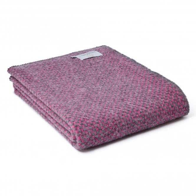 Tweedmill Textiles Twill Throw | Pink & Slate Grey