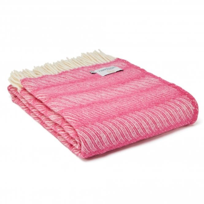 Tweedmill Textiles Twist Pure New Wool Throw | Pink