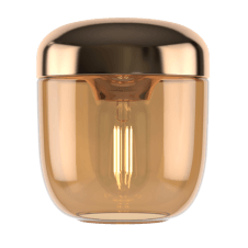 Acorn Pendant Light Shade | Amber Glass | Brass