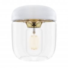 Acorn Pendant Light Shade - White/Polished Brass
