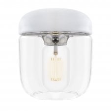 Acorn Pendant Light Shade - White/Polished Steel