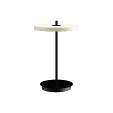 Asteria Move Portable Table Lamp | Pearl White with Black Base