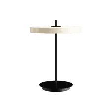 Asteria Table Lamp | Pearl White with Black Base