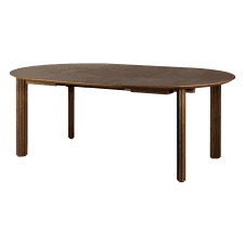 Comfort Circle Dining Table with Extension | Rippled | Dark Oak