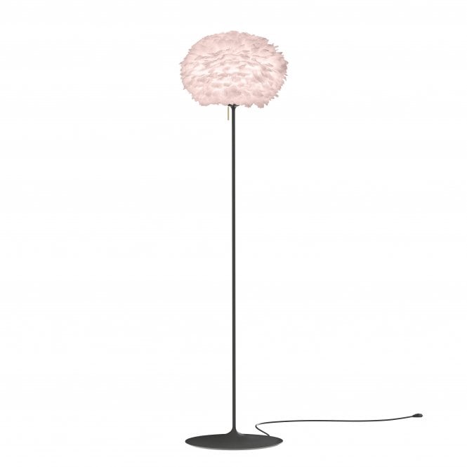 Umage Eos Floor Lamp - Light Rose Feather Eos Medium/Black Santé Stand