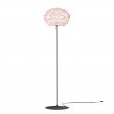 Eos Floor Lamp - Light Rose Feather Eos Medium/Black Santé Stand