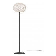 Eos Floor Lamp | White Feather Eos Medium/Black Santé Stand