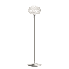 Eos Floor Lamp | White Feather Eos Mini/Brushed Steel Santé Stand
