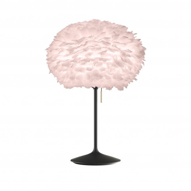 Umage Eos Table Lamp - Light Rose Feather Eos Medium/Black Santé Stand