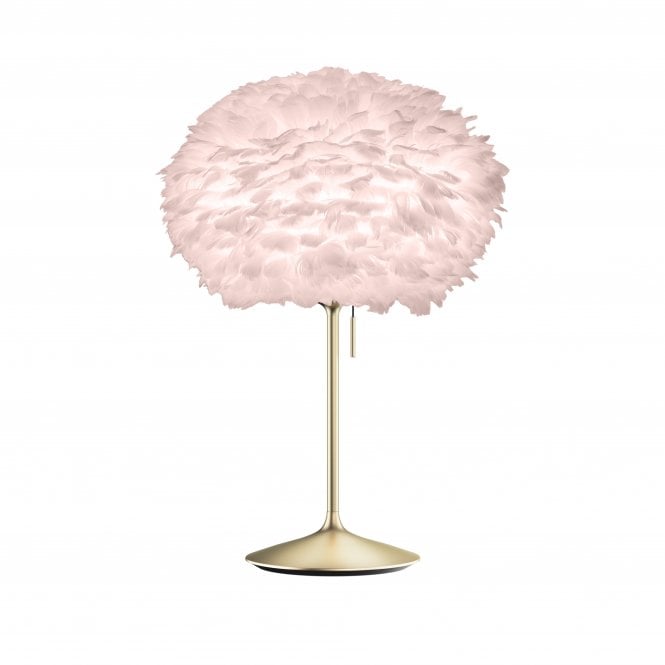 Umage Eos Table Lamp - Light Rose Feather Eos Medium/Brushed Brass Santé Stand