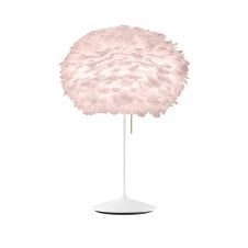 Eos Table Lamp - Light Rose Feather Eos Medium/White Santé Stand