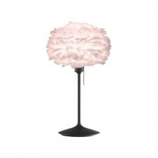 Eos Table Lamp - Light Rose Feather Eos Mini/Black Santé Stand
