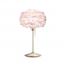 Eos Table Lamp - Light Rose Feather Eos Mini/Brushed Brass Santé Stand