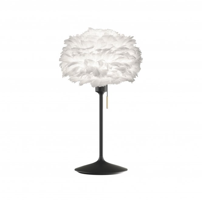 Umage Eos Table Lamp | White Feather Eos Mini/Black Santé Stand