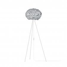 Eos Tripod Floor Lamp - Light Grey Feather Eos Medium/White Tripod