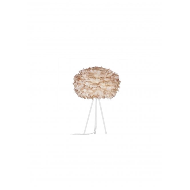 Umage Eos Tripod Table Lamp - Light Brown Feather Eos Medium/White Tripod
