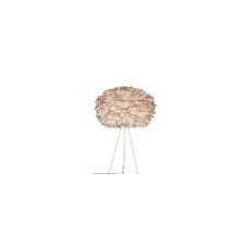 Eos Tripod Table Lamp - Light Brown Feather Eos Medium/White Tripod
