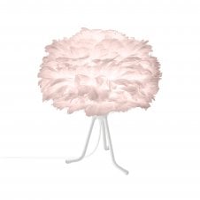 Eos Tripod Table Lamp - Light Rose Feather Eos Mini/White Base Tripod