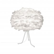 Eos Tripod Table Lamp | White Feather Eos Mini/White Base Tripod