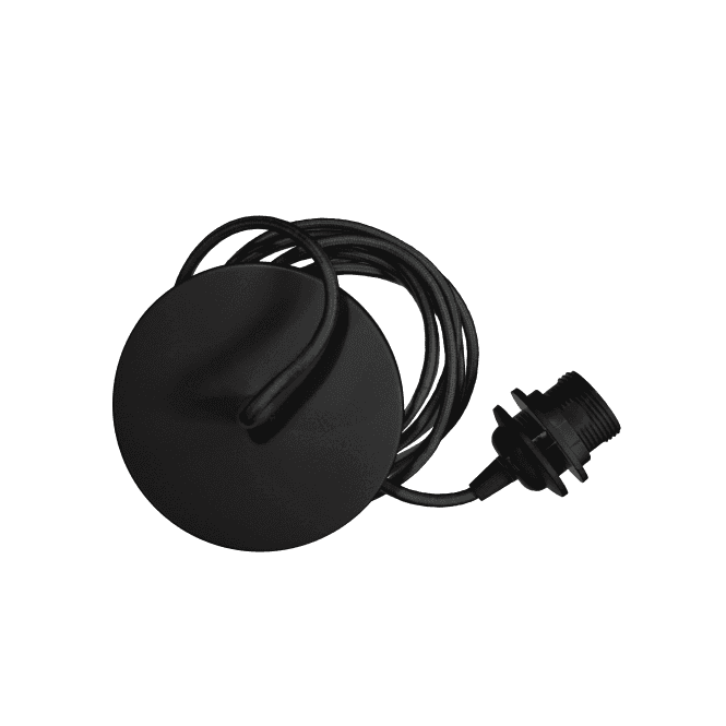 Umage Rosette Textile Pendant Cord Set 2.1m Black