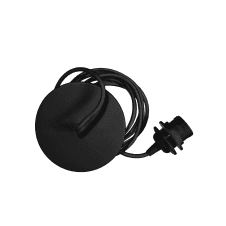 Rosette Textile Pendant Cord Set 2.1m Black