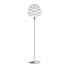 Silvia Floor Lamp - White Silvia/Brushed Steel Santé Stand