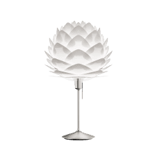 Silvia Table Lamp - White Silvia/Brushed Steel Santé Stand
