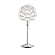 Silvia Table Lamp | White Silvia Mini/Brushed Steel Santé Stand