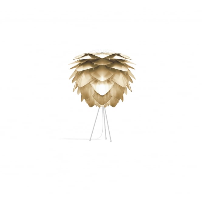 Umage Silvia Tripod Table Lamp - Brushed Brass Silvia/White Tripod