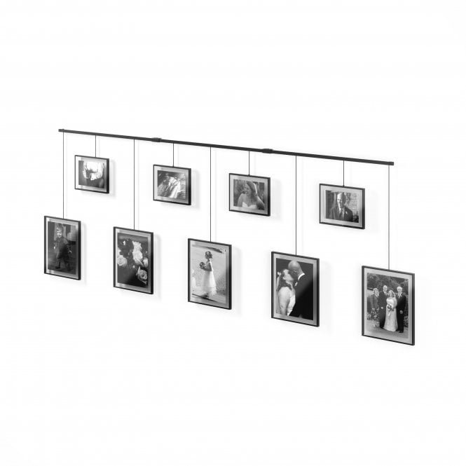 Umbra Exhibit Wall Picture Frames | Set of 9 | Black