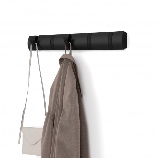 Umbra Flip 5 Hook Coat Rack | Black/Black