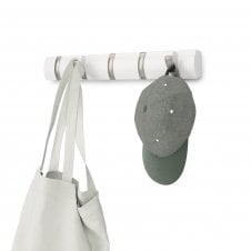 Flip 5 Hook Coat Rack | White/Nickel