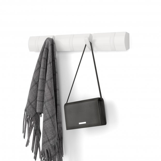 Umbra Flip 5 Hook Coat Rack | White/White