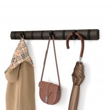 Flip 8 Hook Coat Rack | Black/Walnut
