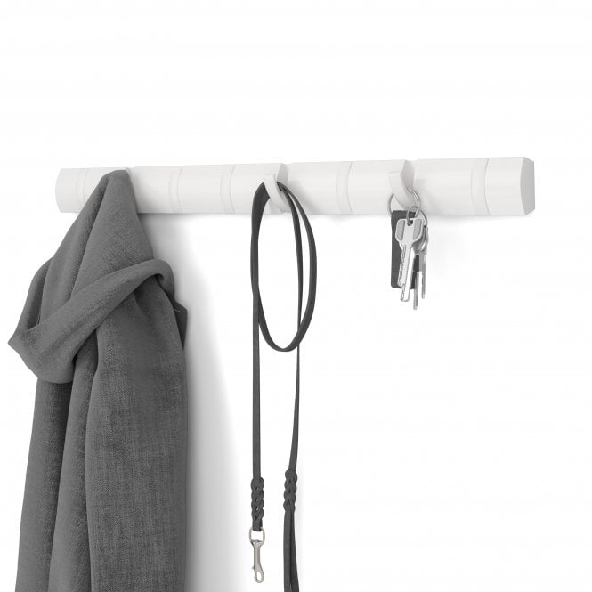 Umbra Flip 8 Hook Coat Rack | White/White