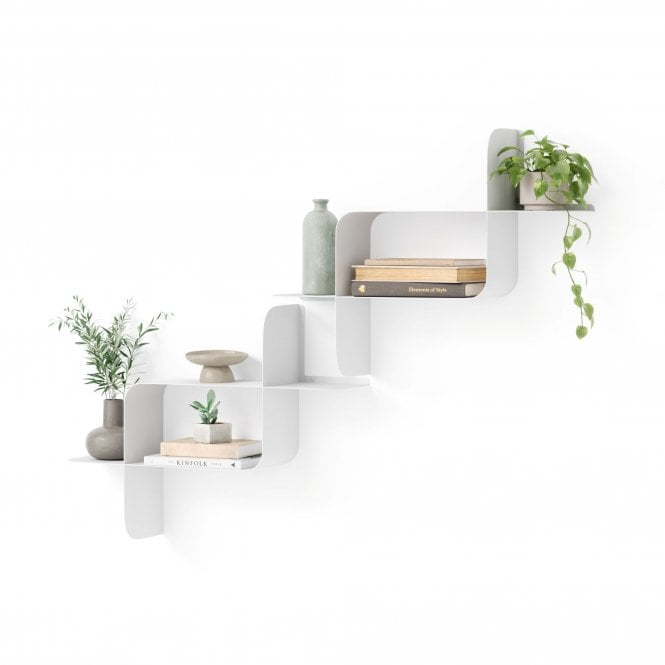 Umbra Montage Metal Wall Shelf | Set of 2 | White