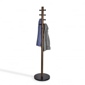 Pillar Coat Rack - Black/Walnut 