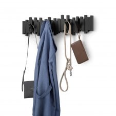 Sticks Multi Hook Wall Rack  | Black | 8 Hooks